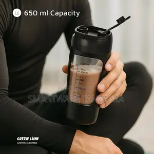 Green Lion Electric Protein Mixer 650ml Bpa-Free Shaker Bottle