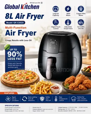Large 8l Capacity 1800w Powerfu