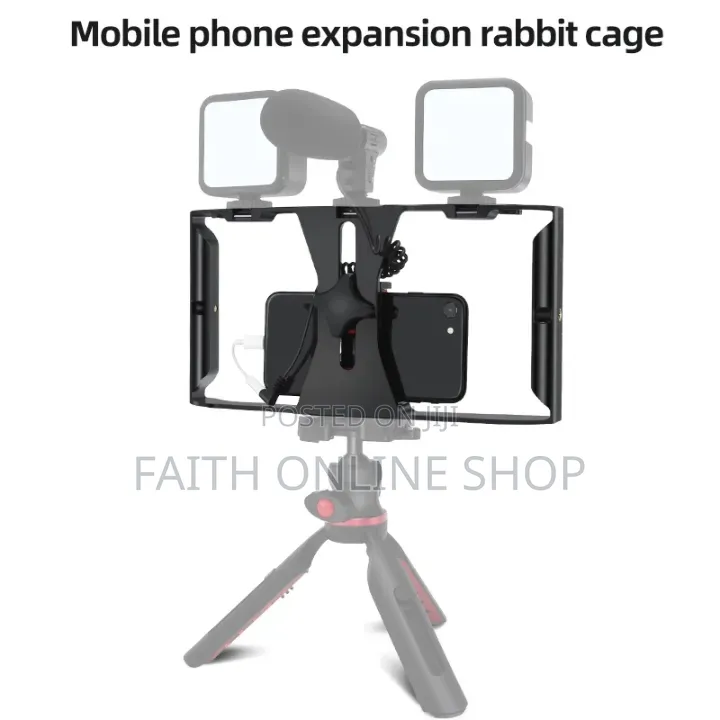 Metal Black Camera and Phone Cage Rig Handle