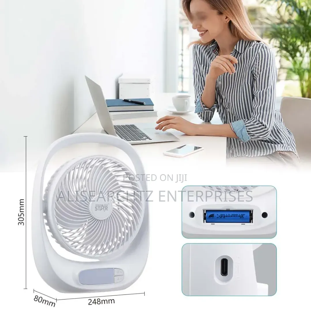 Portable Min Manual Desk Fan Rechargeable