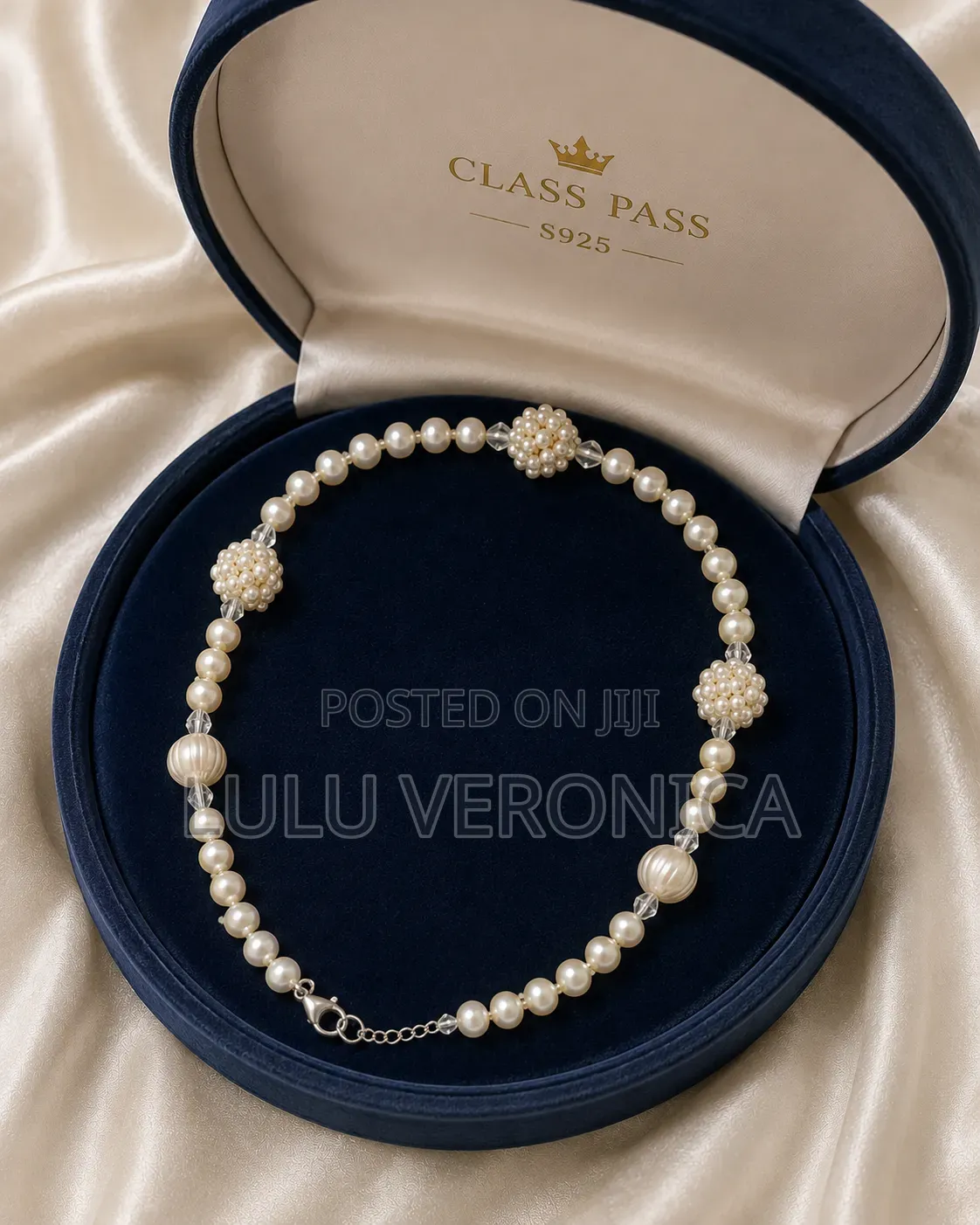 Genuine Pearl Necklace – S925 Sterling Silver Clasp