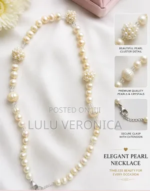Genuine Pearl Necklace – S925 Sterling Silver Clasp