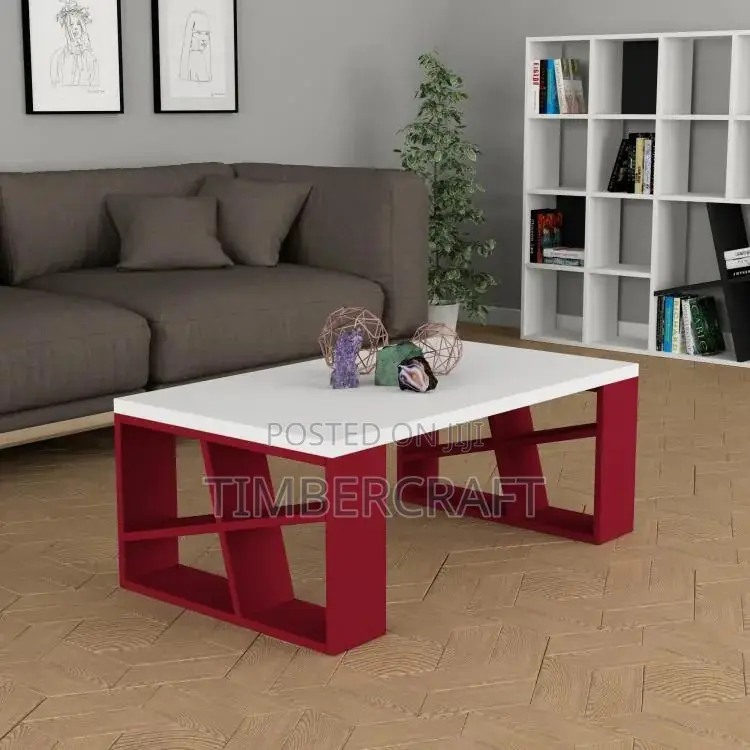 Honey Coffee Table White-Burgundy