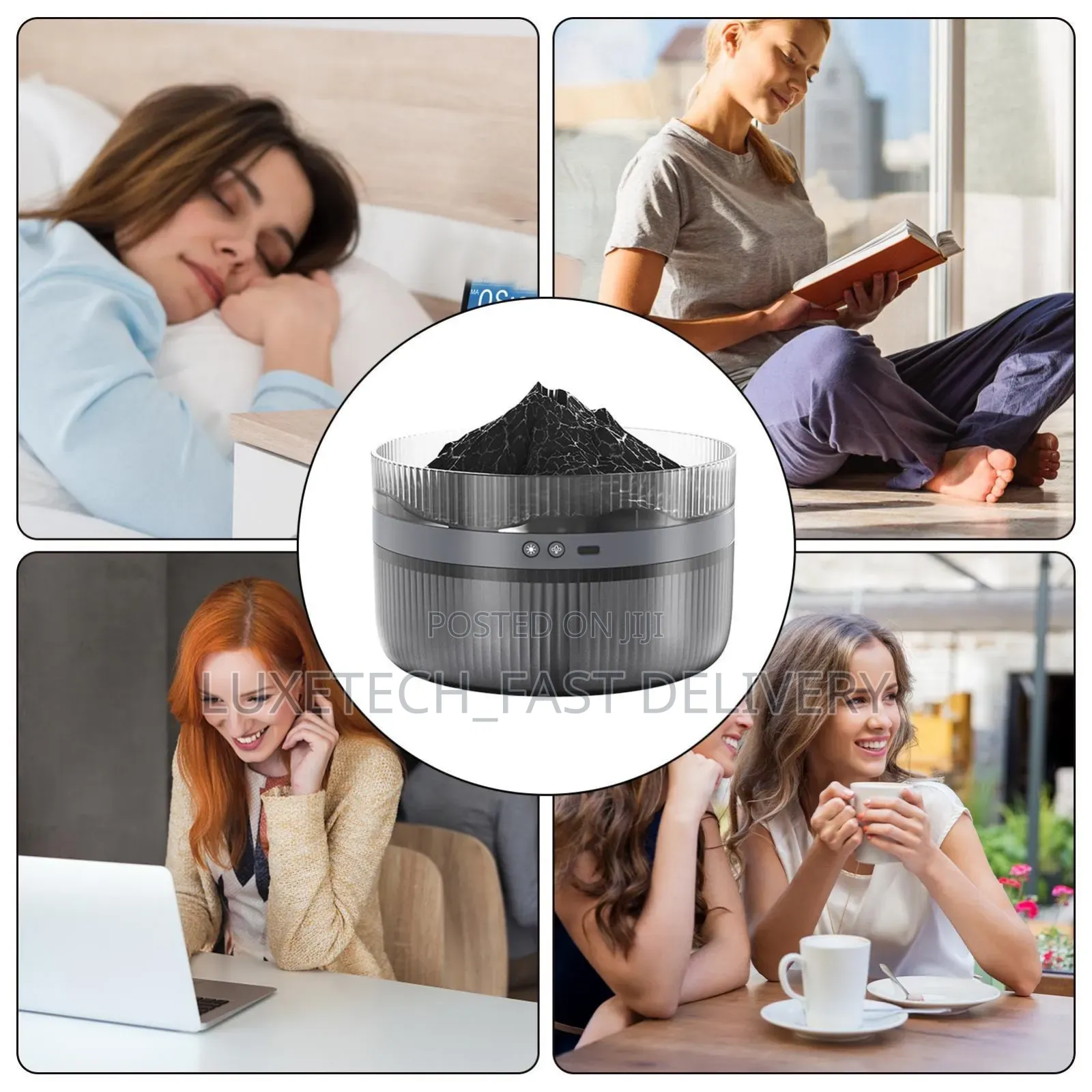 Volcano Aromatherapy Humidifier + Essential Oil Diffuser –LED Lighting