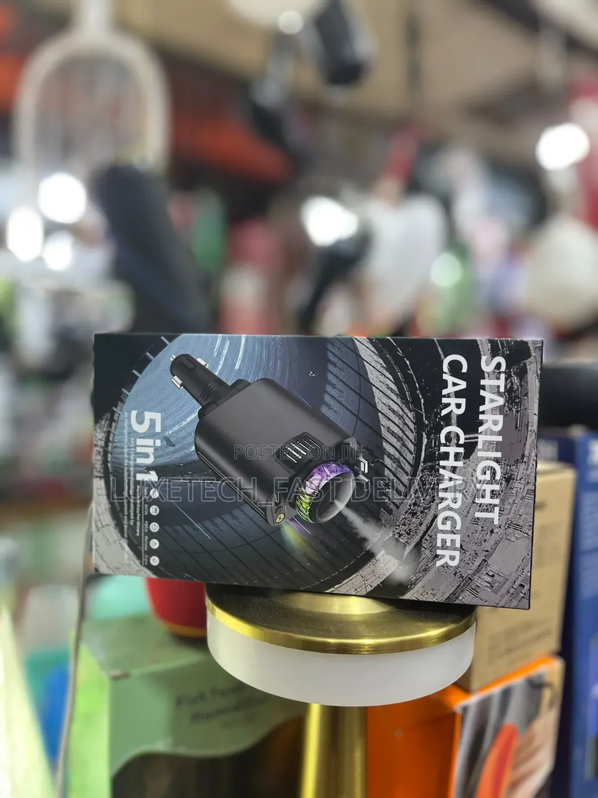 5 in 1 Starlight Car Charger With a Built-in Fragrance Atomizer