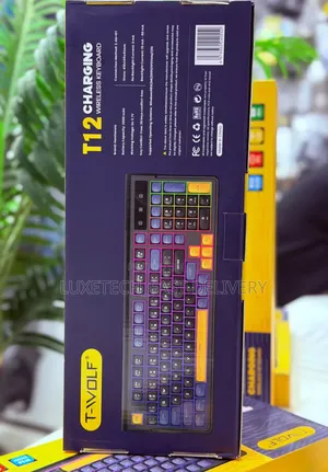 T-Wolf T12 Wireless Rechargeable Keyboard – Dual Mode 2.4GHz/Bluetooth