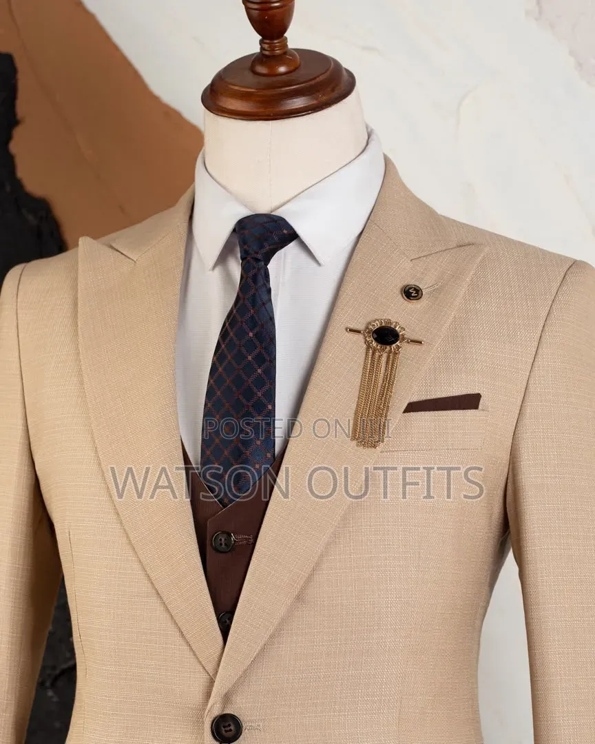 Khaki Colour Mario Casas Brand Men's New and Original Suits