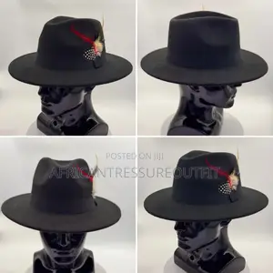 Federo Hat Styles Pinched Crown and Slim Faux Leather Buckled Beltband