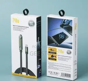 A 240W Fast Charging Data Cable With a Built-in Folding Phone Stand