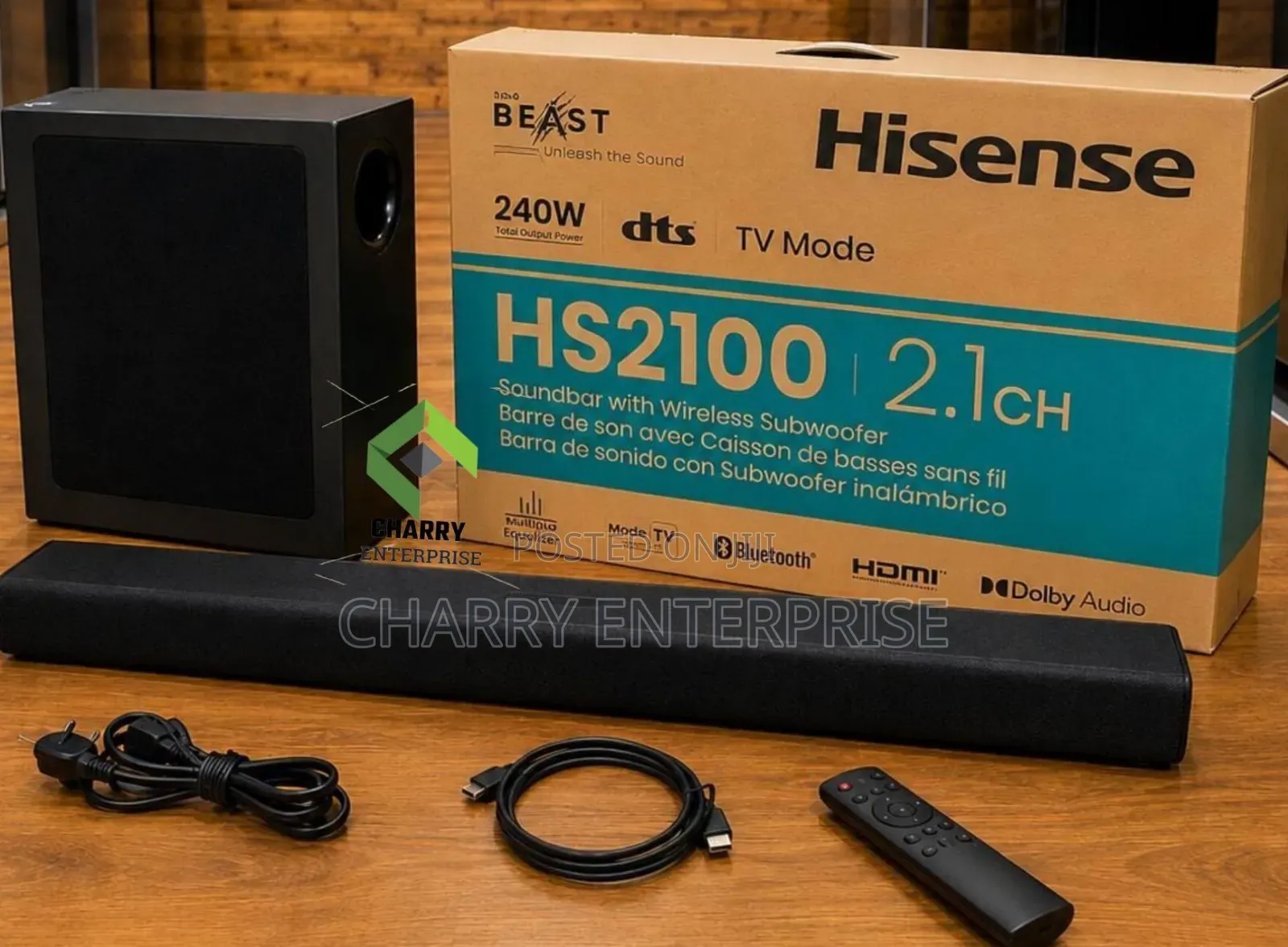 Hs2100 Hisense Soundbar 2.1ch With Wireless Subwoofer 240W