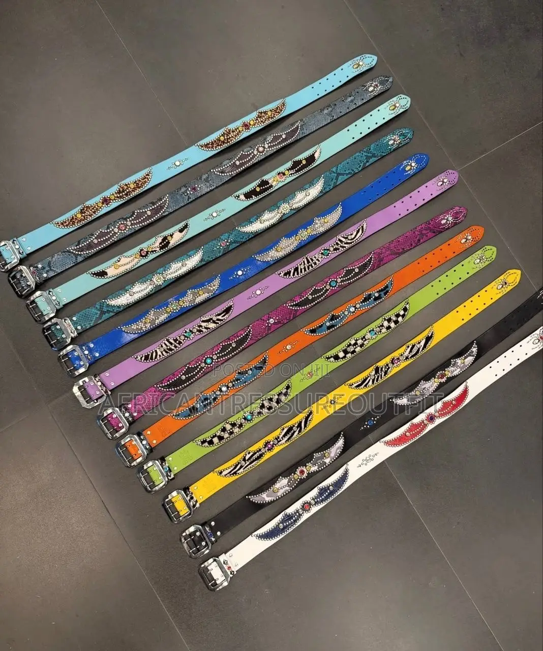 Mannahatta Nyc Cowhide Studded Wing Belts Vintage Collection