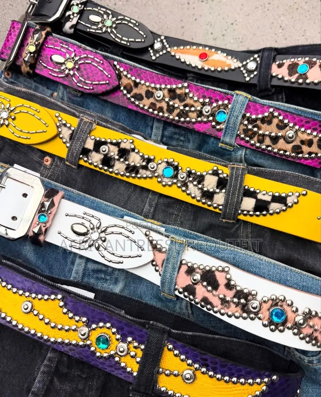 Mannahatta Nyc Cowhide Studded Wing Belts Vintage Collection