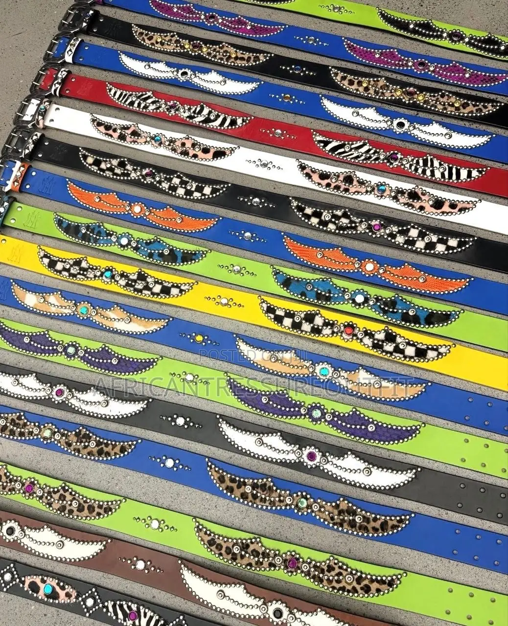 Mannahatta Nyc Cowhide Studded Wing Belts Vintage Collection