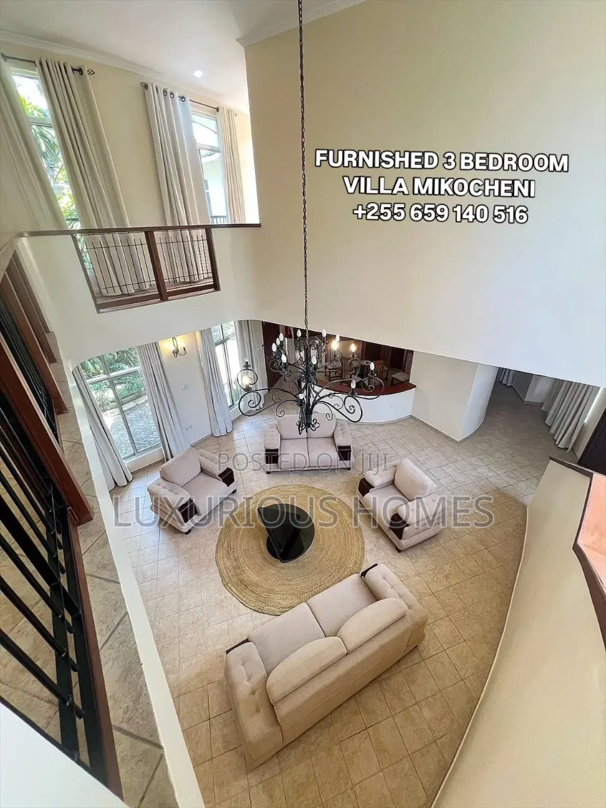 Furnished 3bdrm Villa in Mikocheni for rent