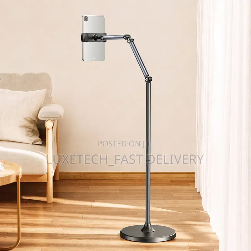 Adjustable Floor Stand for Phone and Tablet – 360° Rotating Holder