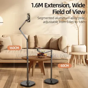 Adjustable Floor Stand for Phone and Tablet – 360° Rotating Holder