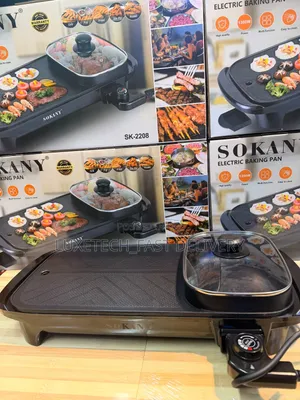 Sokany SK-2208 2-in-1 Electric Grill + Hot Pot Combo 1350W – Non-Stick