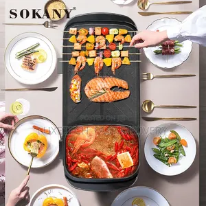 Sokany SK-2208 2-in-1 Electric Grill + Hot Pot Combo 1350W – Non-Stick