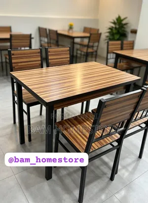 5-Piece Wooden Dining Table Set /Metal &Wood Dining 1 Table+ 4 Chairs