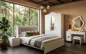 Complete Bedroom Set /Full Size Bed, 3-Door Wardrobe& Dressing Table