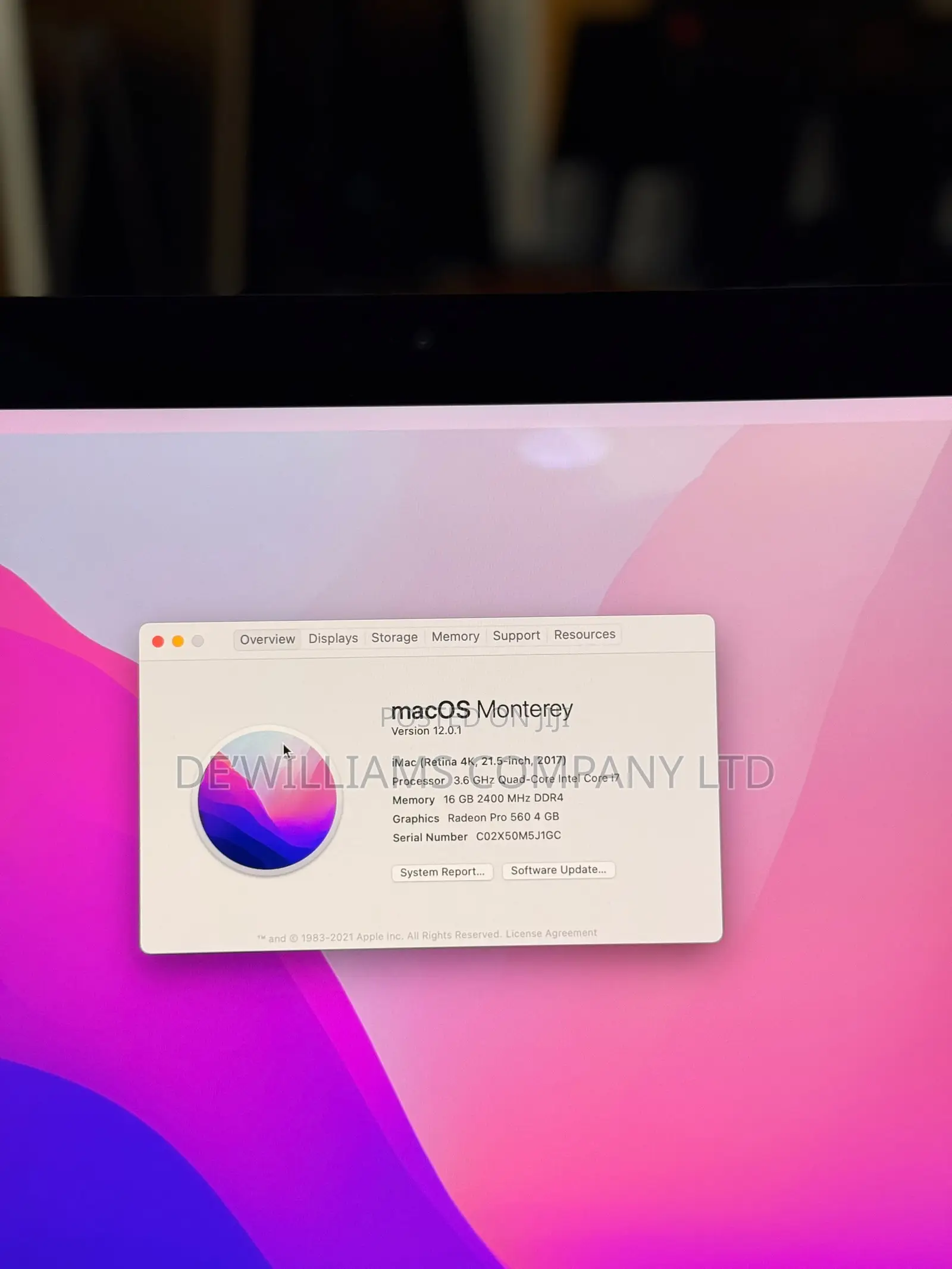 Desktop Computer Apple iMac 16GB Intel Core i7 SSD 1T