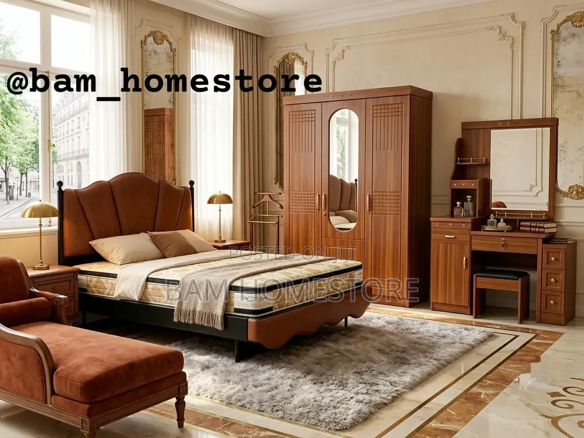 Complete Bedroom Set / 5x6 Bed With Mattress,kabati & Dressing Table