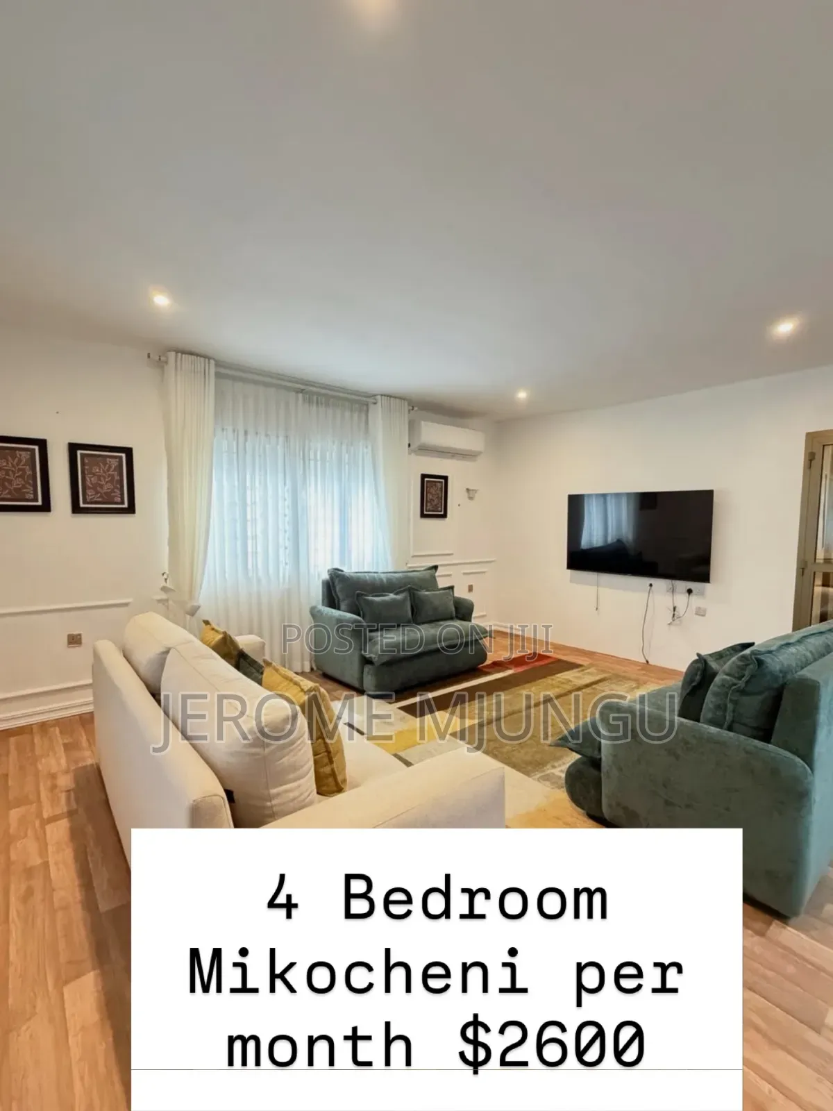Furnished 4bdrm House in Mikocheni for rent