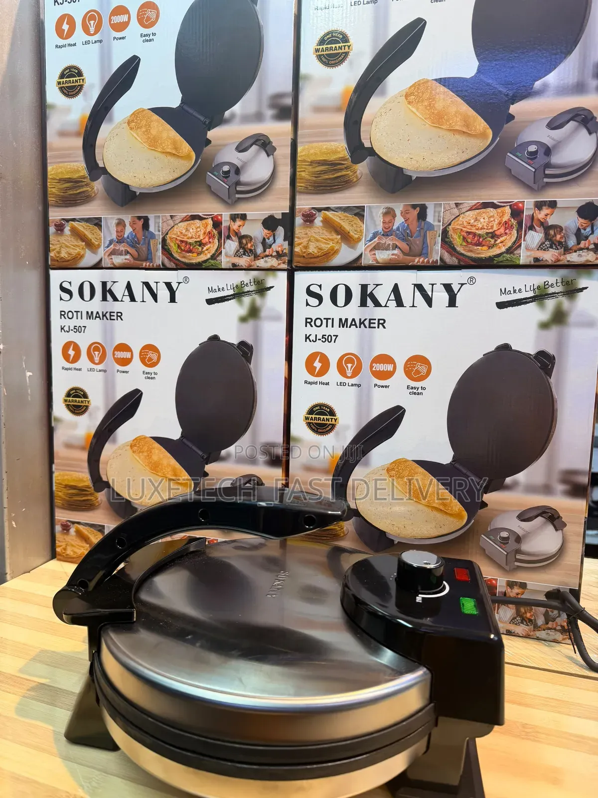 Sokany KJ-507 Electric Roti/Chapati Maker – Non-Stick Flatbread Press