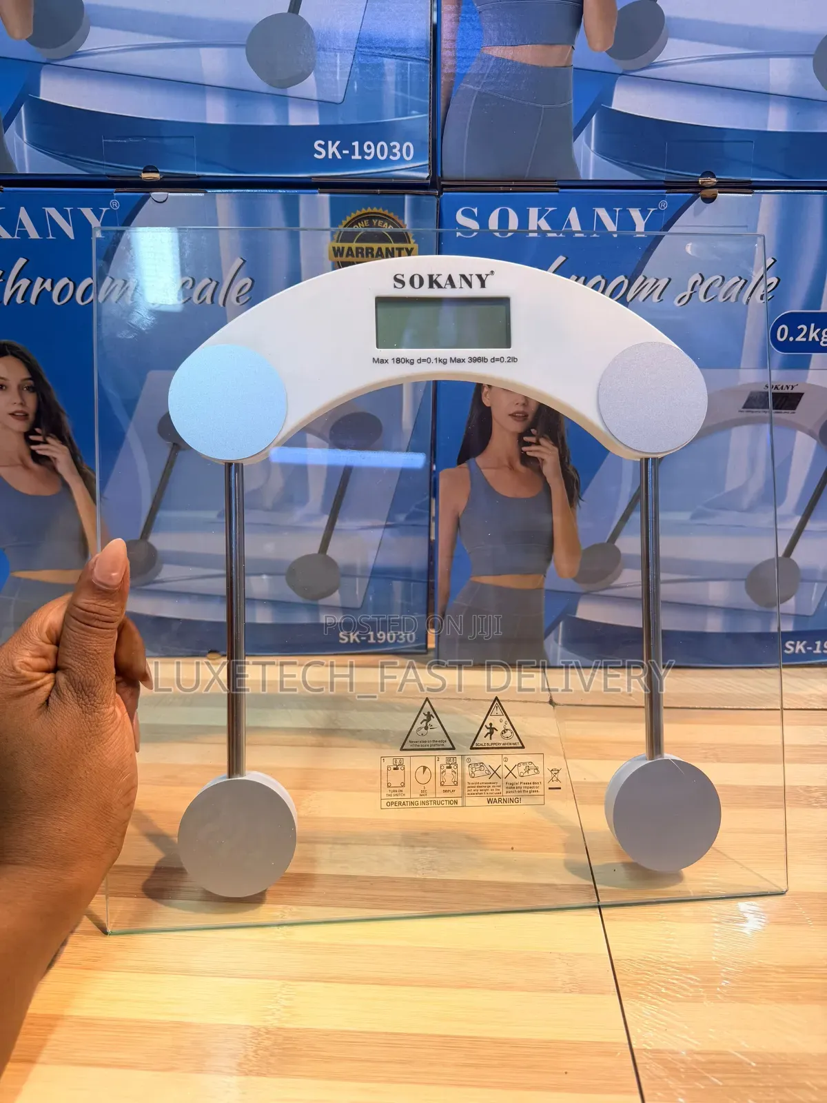 Sokany SK-19030 Digital Tempered Glass Body Weight Scale Up to 180kg