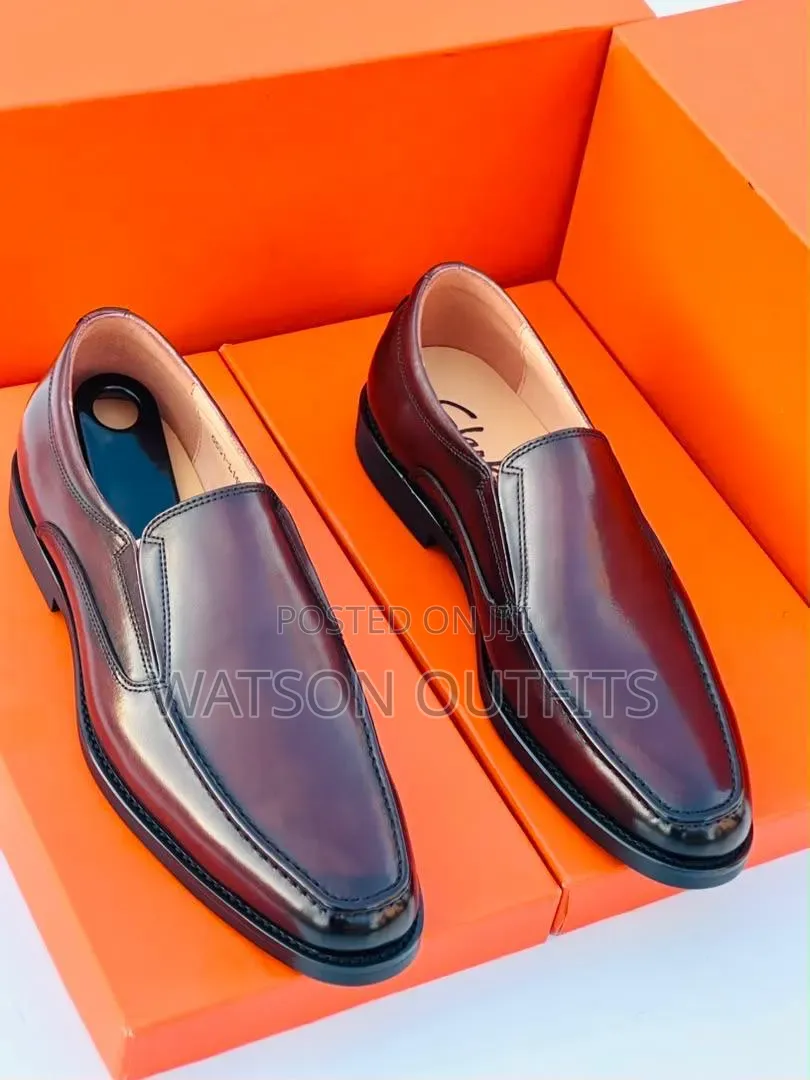 2 Colours Black and Brown Clarks Classic Men's Leather Shoes