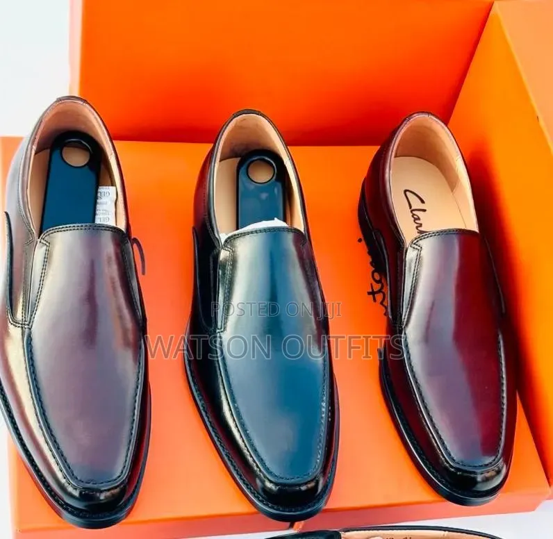2 Colours Black and Brown Clarks Classic Men's Leather Shoes