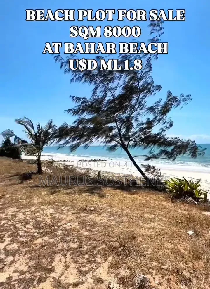 Beach Plot for Sale USD 1,800,000 at Bahari Beach, Dar Es Salaam