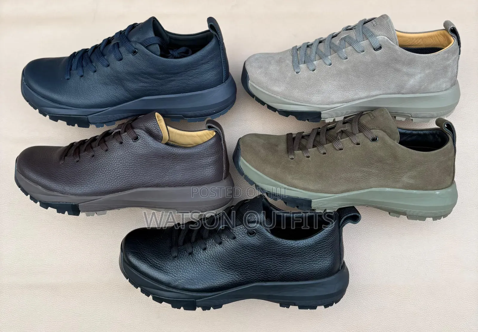 5 Colours Ecco Brand Men's Leather Shoes MATERIALS ORIGINAL