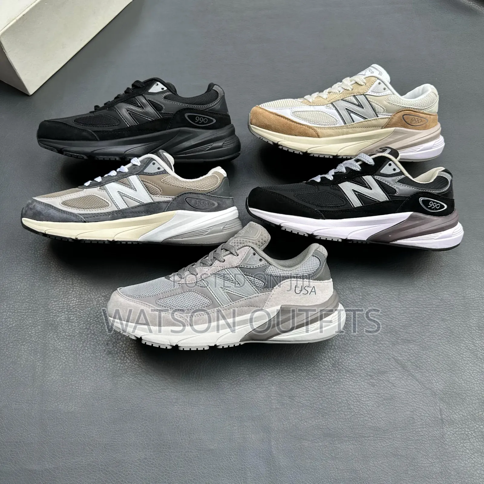 990 Nb or New Balance Men's Leather Sneakers Classic Footwears