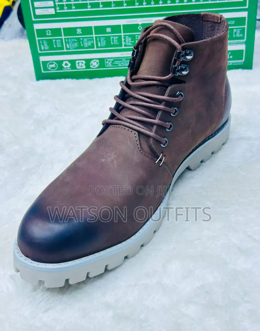 5 Colours Men's Leather Boots or BUTI ZA LEATHER MATERIALS