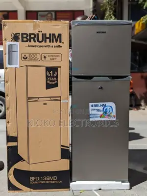 *Bruhm 138ltrs Double Doors Fridge