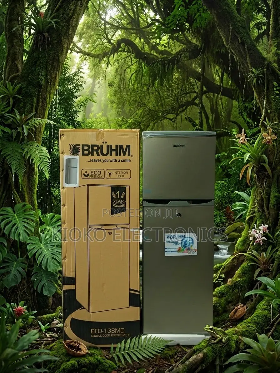 *Bruhm 138ltrs Double Doors Fridge