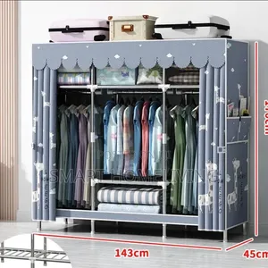 Portable Fabric Wardrobe Closet 3 Doors