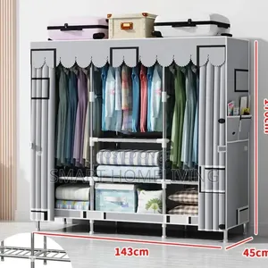 Portable Fabric Wardrobe Closet 3 Doors