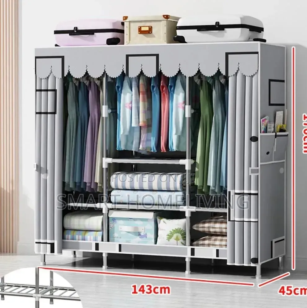 Portable Fabric Wardrobe Closet 3 Doors