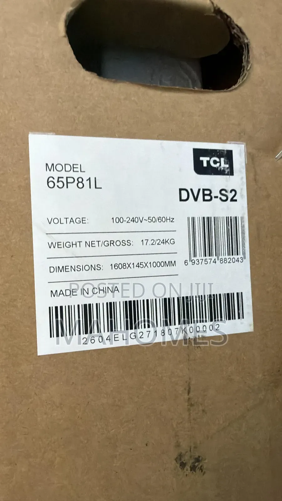 TCL 65P81L Brand New