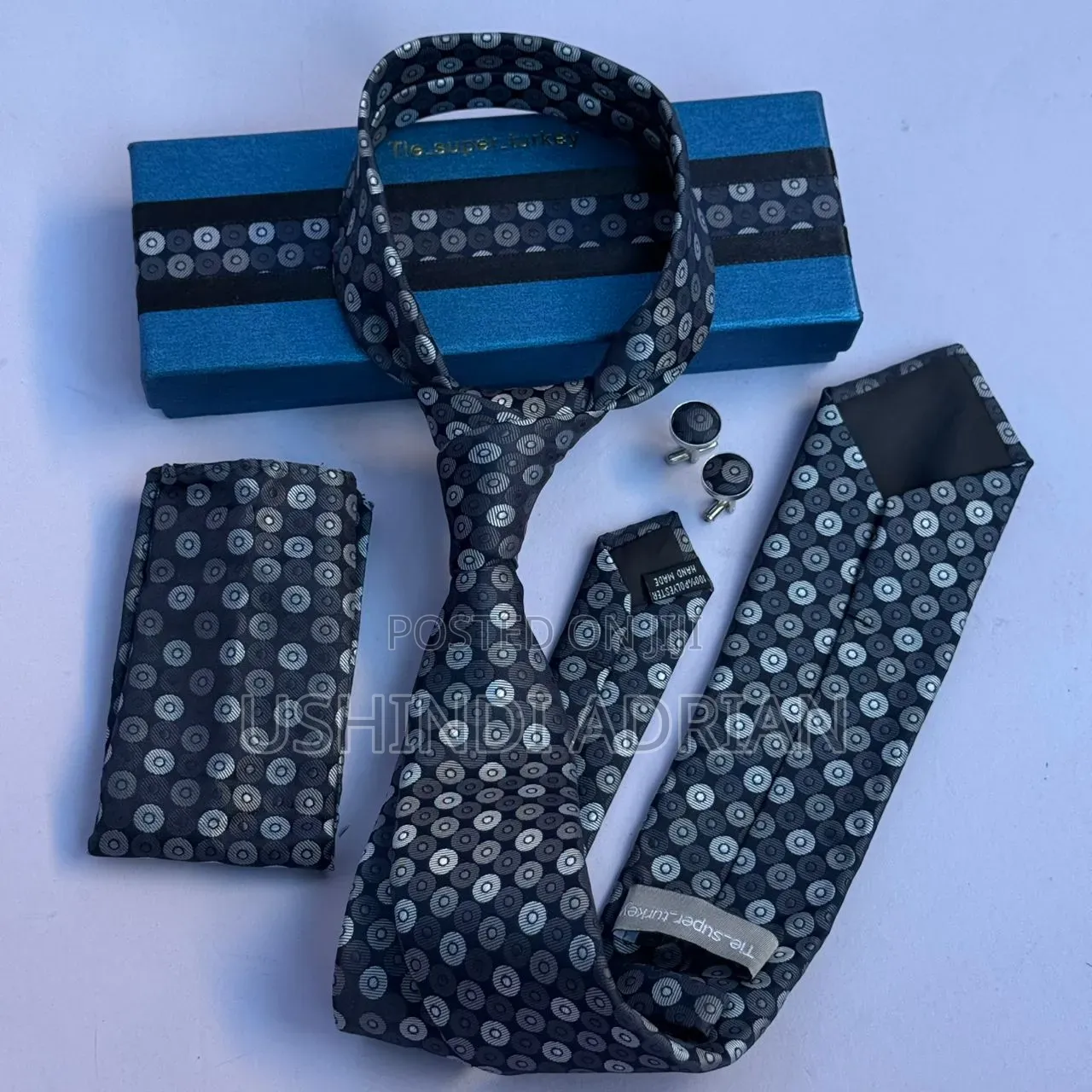 🔥NEW ARRIVAL—PREMIUM TIE SET🔥👔Tie+Pocket Square+Cuff Buttons