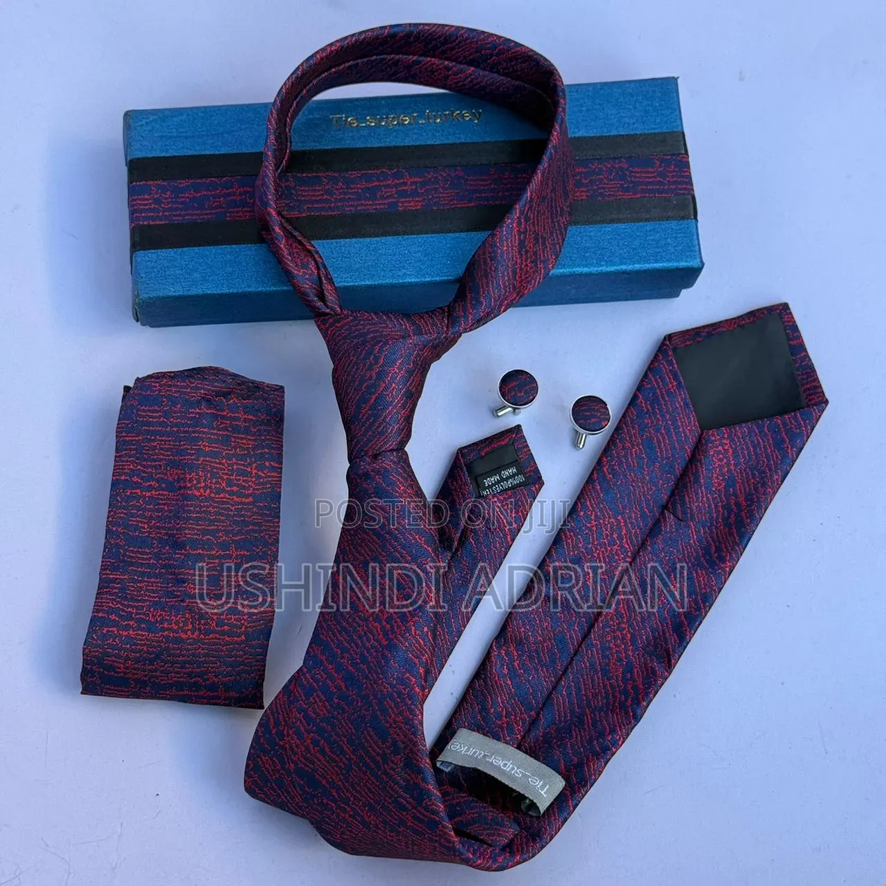 🔥NEW ARRIVAL—PREMIUM TIE SET🔥👔Tie+Pocket Square+Cuff Buttons