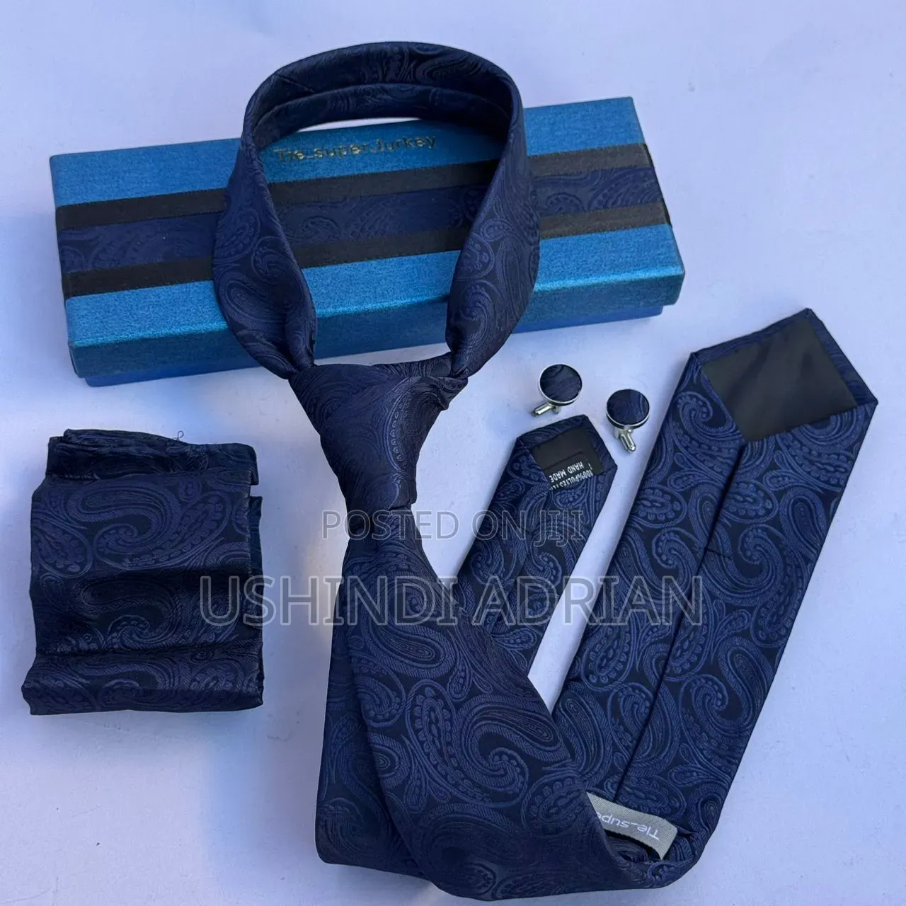 🔥NEW ARRIVAL—PREMIUM TIE SET🔥👔Tie+Pocket Square+Cuff Buttons
