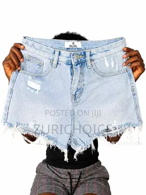 ZuriChoice Casual Summer Women Blue Ripped Denim Jeans Hot Pants