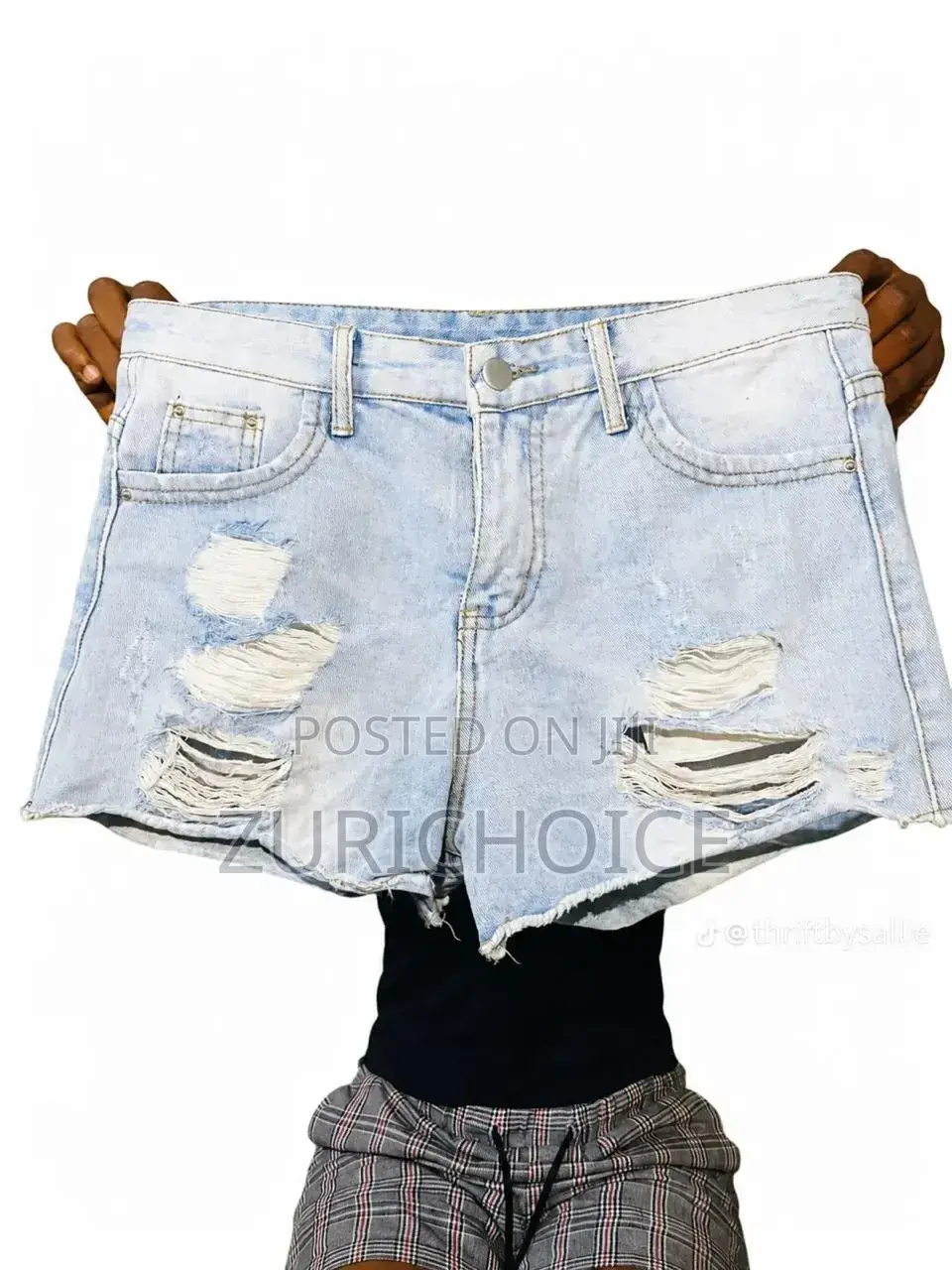 ZuriChoice Casual Summer Women Blue Ripped Denim Jeans Hot Pants