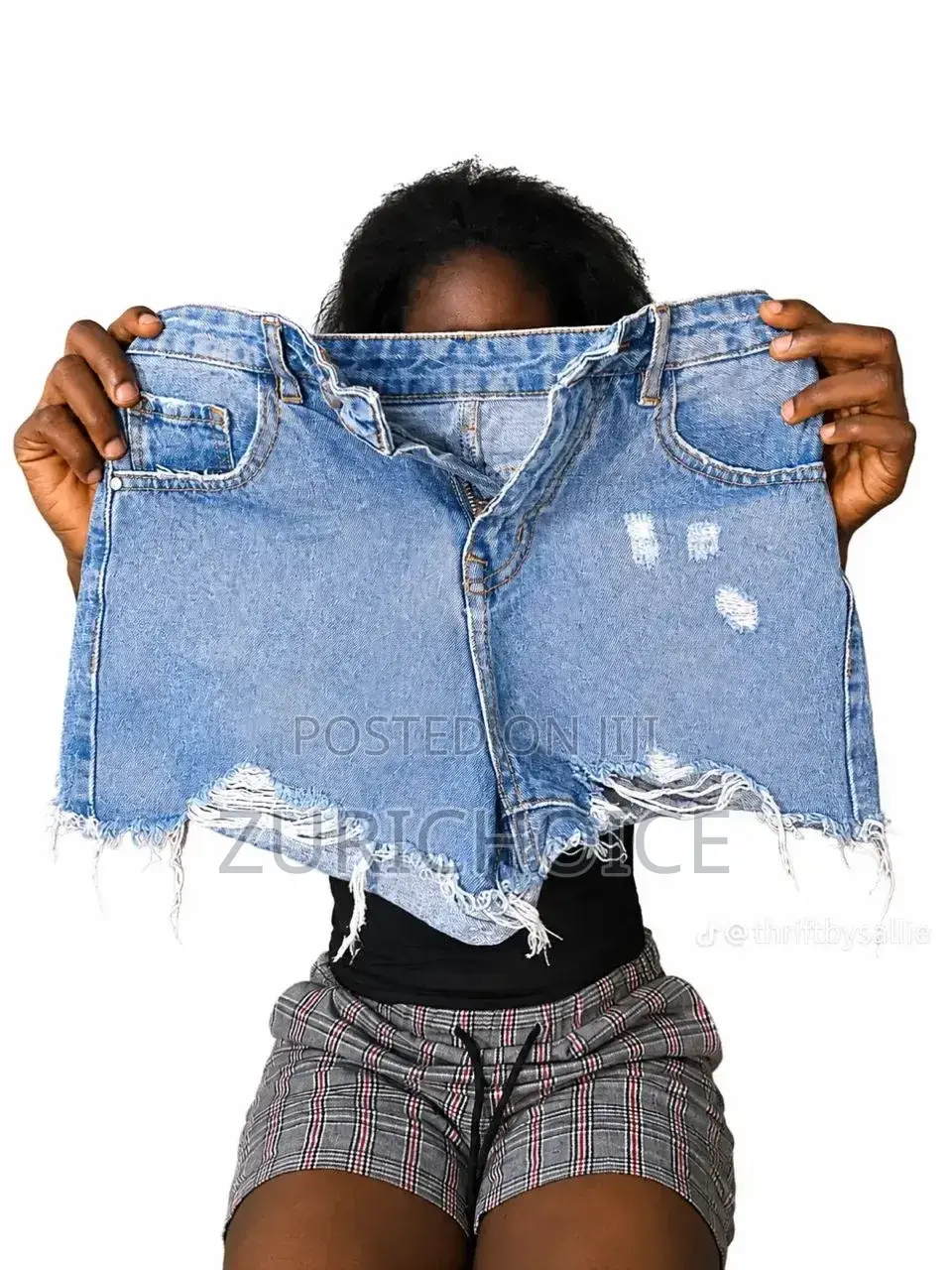 ZuriChoice Casual Summer Women Blue Ripped Denim Jeans Hot Pants