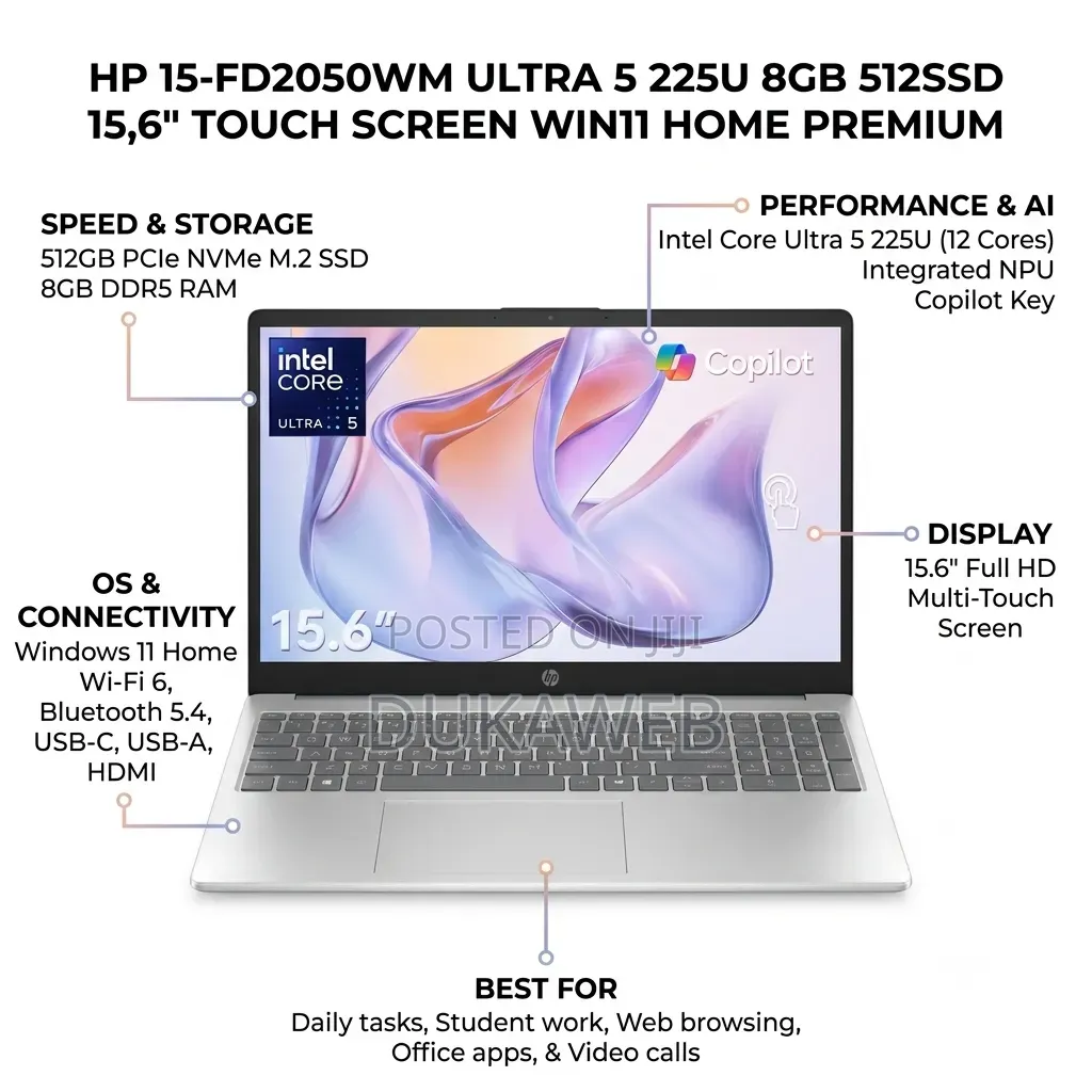 New Laptop HP 15 8GB Intel Core Ultra 5 SSD 512GB