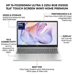New Laptop HP 15 8GB Intel Core Ultra 5 SSD 512GB