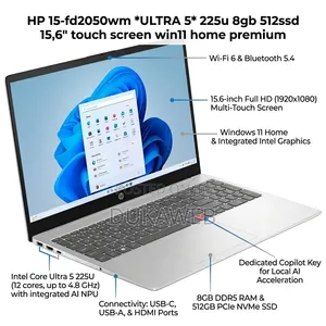 New Laptop HP 15 8GB Intel Core Ultra 5 SSD 512GB
